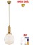 Arlo Tekli Eskitme Camlı Sarkıt -Led Ampul Dahil Top Avize Modern Koridor Mutfak Salon Sarkıt Avize 1