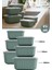 6 Lı Erzak Gıda Saklama Kabı, Buzdolabı Düzenleyici Organizer 6 Lı Set 2X(600ML,1100ML,1800ML) Yeşil 1