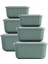 6 Lı Erzak Gıda Saklama Kabı, Buzdolabı Düzenleyici Organizer 6 Lı Set 2X(600ML,1100ML,1800ML) Yeşil 2