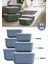 6 Lı Erzak Gıda Saklama Kabı, Buzdolabı Düzenleyici Organizer 6 Lı Set 2X(600ML,1100ML,1800ML) Mavi 1