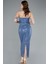 Straplez Boncuklu Midi Davet Elbisesi ABK2260 2