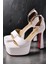 Kadın Moda Özel Tasarım Ökçeli Platform Ayakkabı Şık ve Zarif Abiye Ayakkabı 3