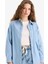 Oversize Geniş Kalıp Tek Cepli Jean Gömlek D8667AX25SP 1