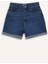 Mom Fit Yüksek Bel Paçası Katlamalı Fit Jean Şort E0924AX25SM 2