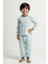 Unisex Çocuk Desenli Pijama Takımı - Mavi 1
