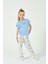 Kız Çocuk Yarasa Kol Tavşan Desenli Pijama Takımı 1