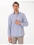 Erkek Mavi Slim Fit Çizgili Uzun Kollu Gömlek 50307142-VR036 1