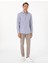 Erkek Mavi Slim Fit Çizgili Uzun Kollu Gömlek 50307142-VR036 4