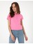 Kadın Pembe Regular Fit Pamuklu Polo Yaka Basic Tişört 50305776-VR041 1