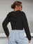 Kadın Siyah Beyaz 2’li Fitted Crop Kapşonlu Zip Fermuarlı Polar Hırka Sweatshirt 5