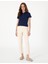 Kadın Lacivert Regular Fit Pamuklu Polo Yaka Basic Tişört 50305776-VR033 4