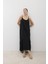 Askı Ayarlı Oversize Müslin Elbise Siyah 1