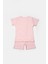Kız Bebek Pamuklu Ribana Düğmeli T-Shirt ve Şort Takım 3