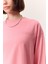Yıkama Efektli Uzun Kollu Tshırt Pembe 2