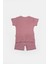 Kız Bebek Pamuklu Ribana Düğmeli T-Shirt ve Şort Takım 2