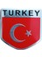 Türk Bayrağı Turkey Yazılı Etiket Metal Sticker 5cm 1