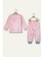 Unisex Çocuk Desenli Pijama Takımı - Pembe 4