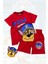 Baskılı Tişört Şort ve Paw Patrol Chase Maskeli Kırmızı Renk Çocuk Takım 1