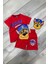 Baskılı Tişört Şort ve Paw Patrol Chase Maskeli Kırmızı Renk Çocuk Takım 2