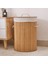 Katlanır Naturel Oval Banyo Doğal Bambu Renkli Beyaz Çamaşır Kirli Sepeti - Oyuncak Sepeti 2