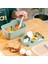 3198 Kendinden Kaşık Çatallı Sosluklu Bölmeli Beslenme Çantası - Taşınabilir 2 Katlı Lunch Box - Sefer Tası 1200 ml Yeşil 2