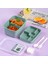 3198 Kendinden Kaşık Çatallı Sosluklu Bölmeli Beslenme Çantası - Taşınabilir 2 Katlı Lunch Box - Sefer Tası 1200 ml Yeşil 3