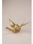 Origami Turna Kuşu Şeklinde Mat Pirinç Kaplama Metal Dekoratif Obje 22 x 18,5 cm 2
