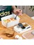 3200 Kendinden Kaşık Çatallı Sosluklu Bölmeli Beslenme Çantası - Taşınabilir 2 Katlı Lunch Box - Sefer Tası 1200 ml Beyaz 2
