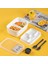 3200 Kendinden Kaşık Çatallı Sosluklu Bölmeli Beslenme Çantası - Taşınabilir 2 Katlı Lunch Box - Sefer Tası 1200 ml Beyaz 3