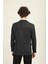 Gri Renk Mono Yaka Iki Düğme Çift Yırtmaç Blazer Tek Ceket Slim Fit | Agustini 2