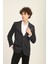 Gri Renk Mono Yaka Iki Düğme Çift Yırtmaç Blazer Tek Ceket Slim Fit | Agustini 4