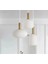 Mylights Rustik Modern Üçlü Opal Cam Sarkıt Avize 40 cm Metal Gövde Mat Gold Eskitme 1