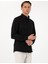 Erkek Siyah Oxford Slim Fit Kolay Ütülenebilir Gömlek 50306996-VR046 3