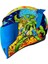 Airflite Bugoid Blitz Kapalı Motosiklet Kaskı Mavi Yeşil Turuncu 2