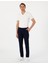 Erkek Lacivert Slim Fit Keten Görünümlü Kanvas Pantolon 50308086-VR033 1