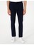 Erkek Lacivert Slim Fit Keten Görünümlü Kanvas Pantolon 50308086-VR033 2