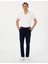 Erkek Lacivert Slim Fit Keten Görünümlü Kanvas Pantolon 50308086-VR033 3