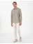 Erkek Haki Slim Fit Çizgili Uzun Kollu Gömlek 50310777-VR054 4