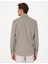 Erkek Haki Slim Fit Çizgili Uzun Kollu Gömlek 50310777-VR054 5
