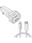 LA-38W Pd + Usb-A Type-C To Lightning Kablolu Araç Içi Şarj Aleti Set 1