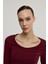 Kadın Bordo U Yaka Uzun Kollu T-Shirt 3