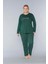 Büyük Beden Battal Uzun Kol Mevsimlik Pijama Takımı Viskon Alperi B790-31 1