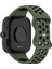 Xiaomi Redmi Watch 4 Uyumlu Kordon Delikli Silikon Yeşil Siyah 3