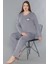 Büyük Beden Battal Uzun Kol Mevsimlik Pijama Takımı Viskon Alperi B790-33 1