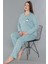 Büyük Beden Battal Uzun Kol Mevsimlik Pijama Takımı Viskon Alperi B790-33 2