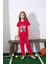 Kız Çocuk Mini Desenli Kırmızı Pijama Takımı 2