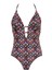 Sunkissed Allure Derin Dekolteli Ikat Desenli Ayarlanabilir Askılı Kadın Mayo 1