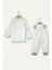 Unisex Çocuk Desenli Pijama Takımı - Antrasit 3