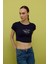 Kadın Lacivert Kısa Kollu Baskılı Tshirt 3