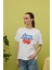 Kadın Beyaz Renk Berry Baskılı Oversize Kısa Kollu T-Shirt 1
